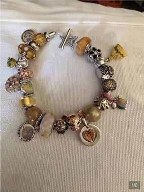Pandora toggle bracelet with yellow theme charms